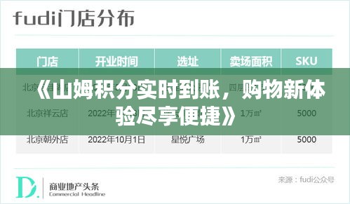 《山姆积分实时到账，购物新体验尽享便捷》