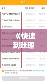 《快速到账理财神器：盘点那些实时到账的理财产品》