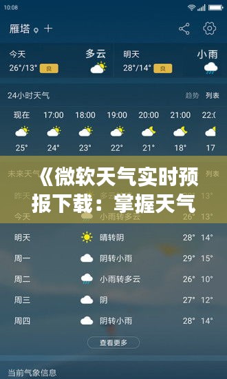 《微软天气实时预报下载：掌握天气变化，出行无忧》