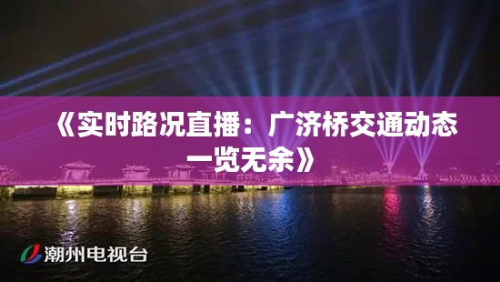 《实时路况直播：广济桥交通动态一览无余》