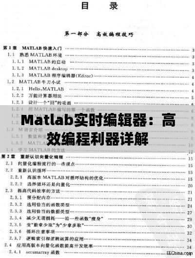 Matlab实时编辑器：高效编程利器详解