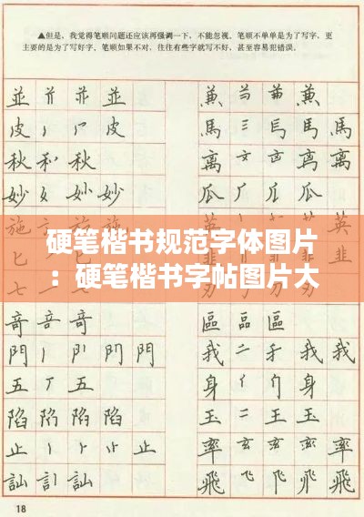 硬笔楷书规范字体图片：硬笔楷书字帖图片大全 常用字 