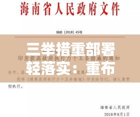 三举措重部署轻落实：重布置轻落实整改措施 