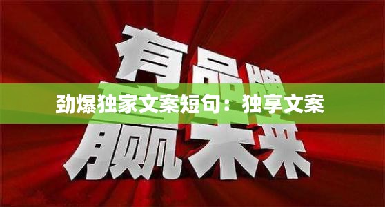 劲爆独家文案短句：独享文案 