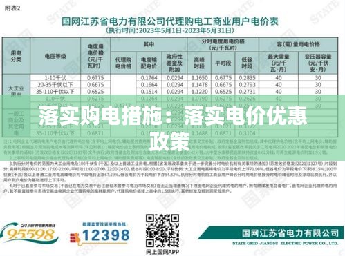 落实购电措施：落实电价优惠政策 