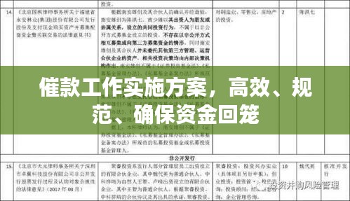 催款工作实施方案，高效、规范、确保资金回笼