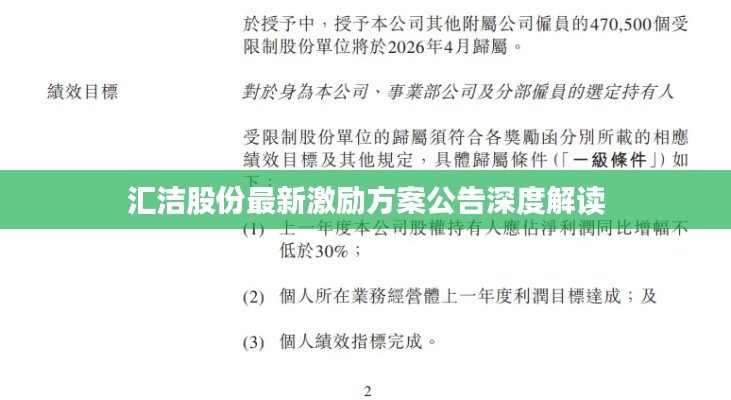 汇洁股份最新激励方案公告深度解读