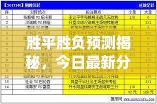 胜平胜负预测揭秘，今日最新分析解读