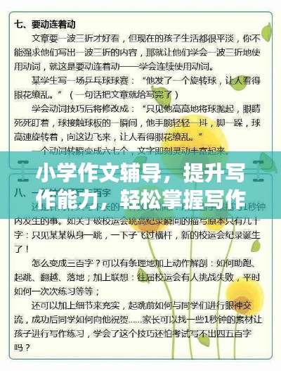 小学作文辅导，提升写作能力，轻松掌握写作技巧的宣传单