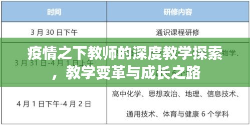 疫情之下教师的深度教学探索，教学变革与成长之路