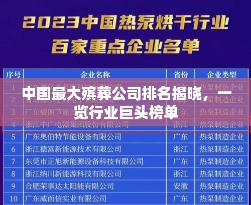 中国最大殡葬公司排名揭晓，一览行业巨头榜单