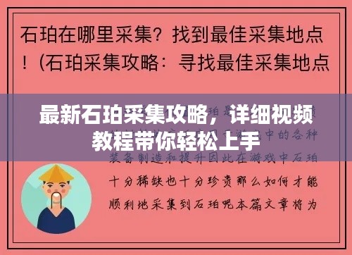 最新石珀采集攻略，详细视频教程带你轻松上手