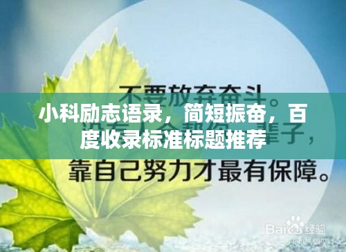 小科励志语录，简短振奋，百度收录标准标题推荐